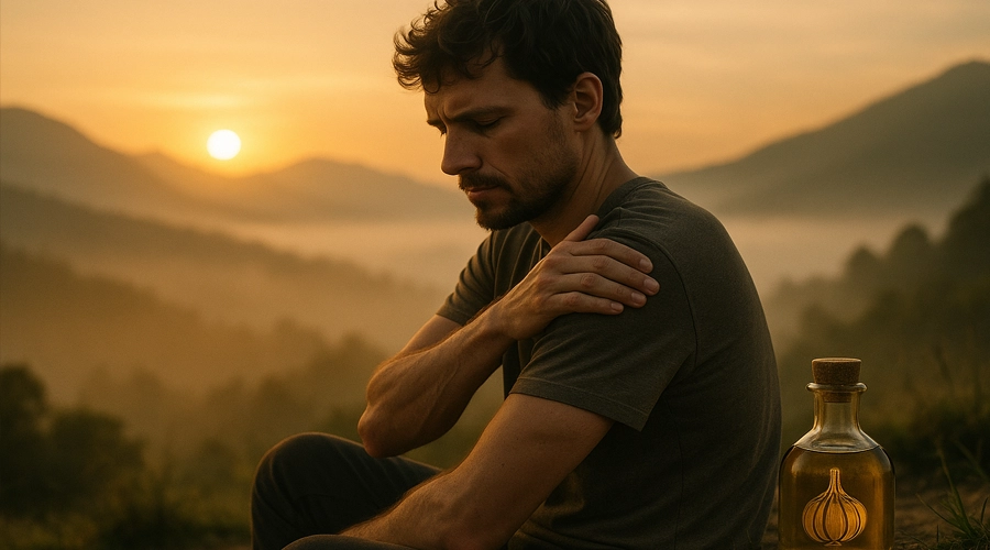 روغن سیر خالص برای درد عضلانی بازو و شانه