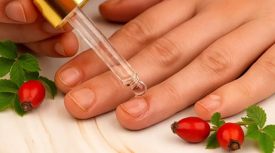 استفاده از روغن رزهیپ برای ترمیم ناخن‌های شکننده